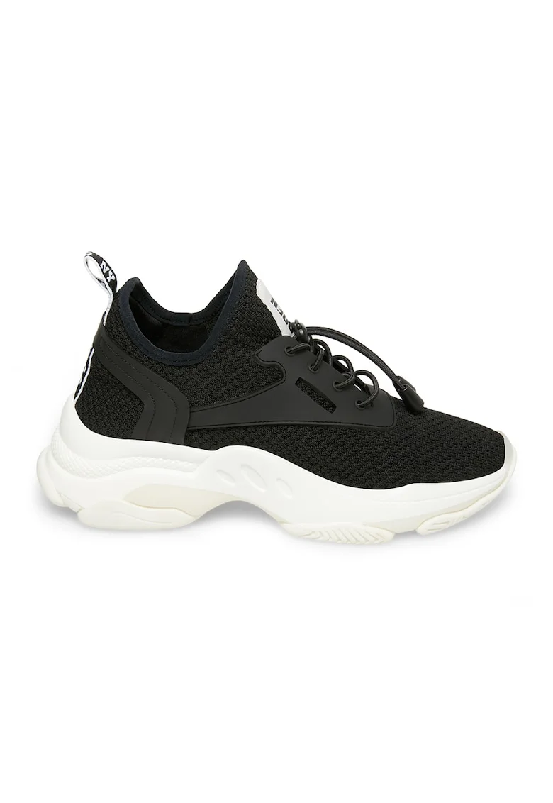 Pantofi sport Match-E slip-on cu insertii din plasa, Negru/Alb optic