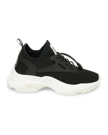 Pantofi sport Match-E slip-on cu insertii din plasa, Negru/Alb optic