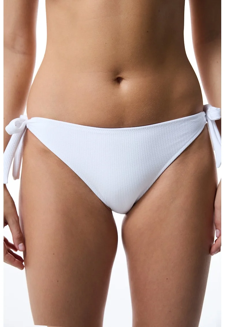 Slip brazilian cu snur lateral, Alb optic