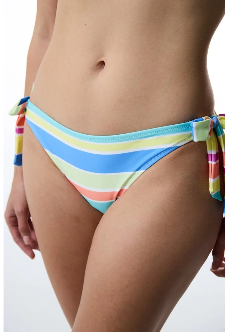 Slip cu snururi laterale si model in dungi, Multicolor