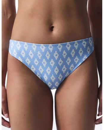 Slip texturat cu imprimeu, Albastru pastel/Alb optic