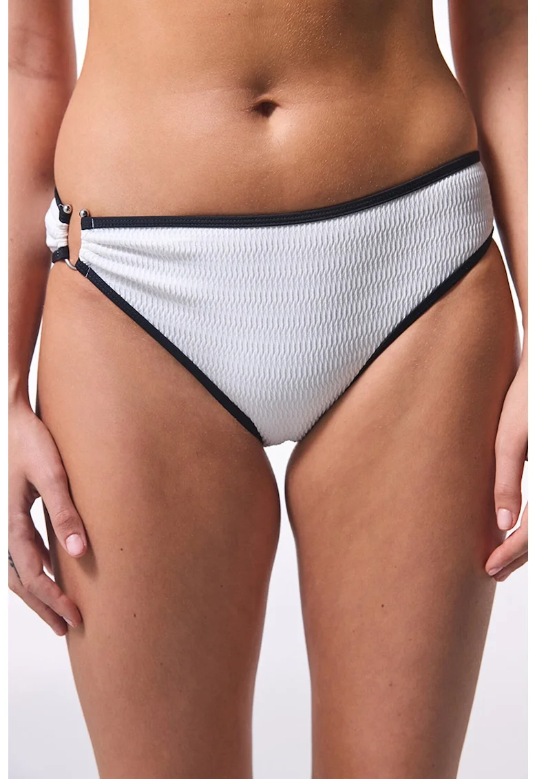 Slip cu detalii contrastante, Negru stins/Alb optic