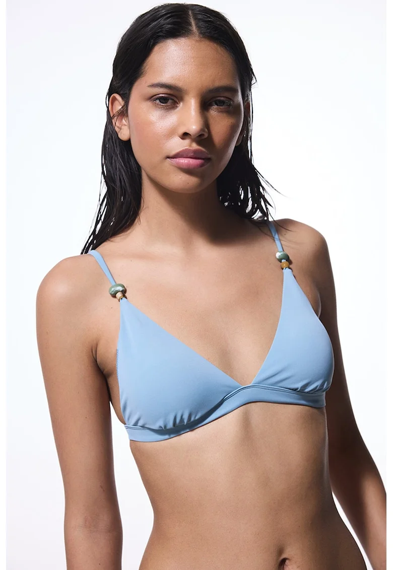 Sutien uni triunghiular, Albastru pastel