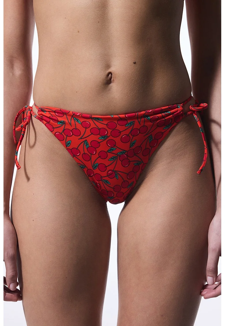 Slip brazilian cu model si prindere laterala, Rosu