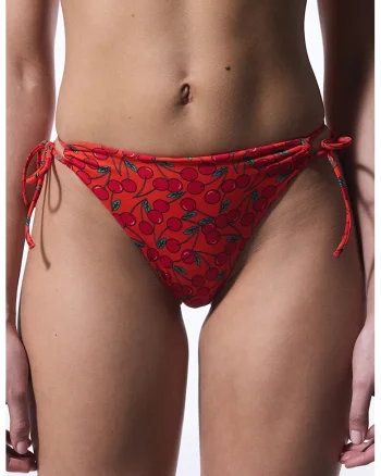 Slip brazilian cu model si prindere laterala, Rosu
