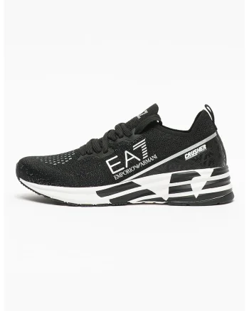 Pantofi sport slip-on cu logo in lateral, Negru