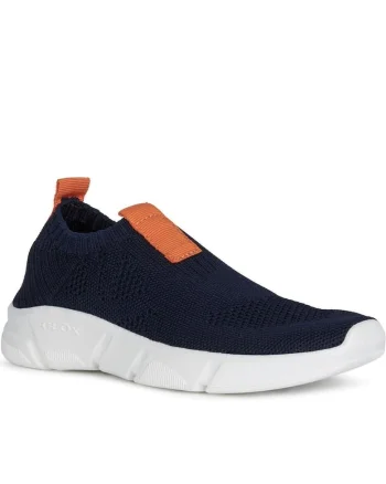 Pantofi sport slip-on din plasa, Portocaliu/Bleumarin