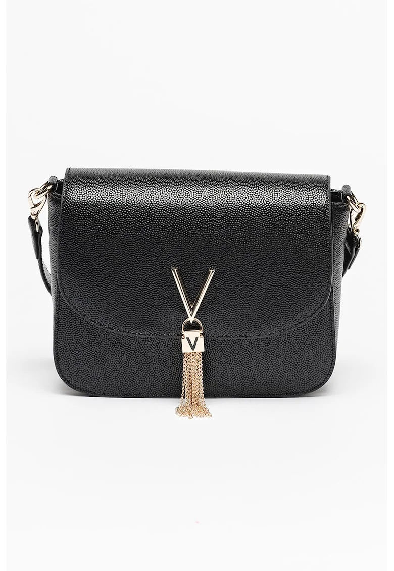 Geanta crossbody de piele ecologica Divina, Auriu/Negru