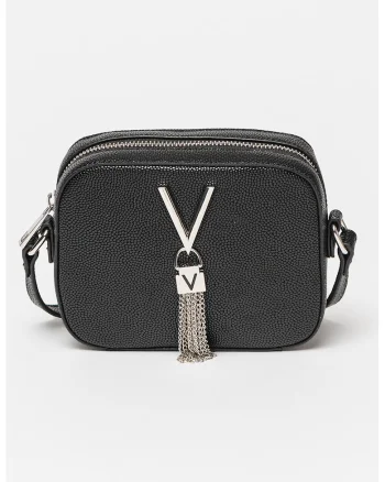 Geanta crossbody de piele ecologica Divina, Negru stins