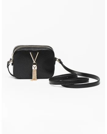 Geanta crossbody de piele ecologica Divina, Auriu/Negru
