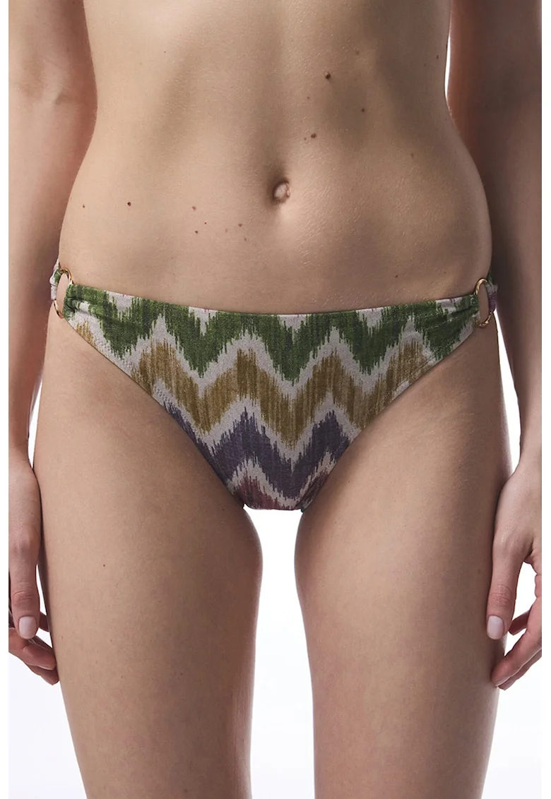 Slip cu imprimeu si talie joasa, Multicolor