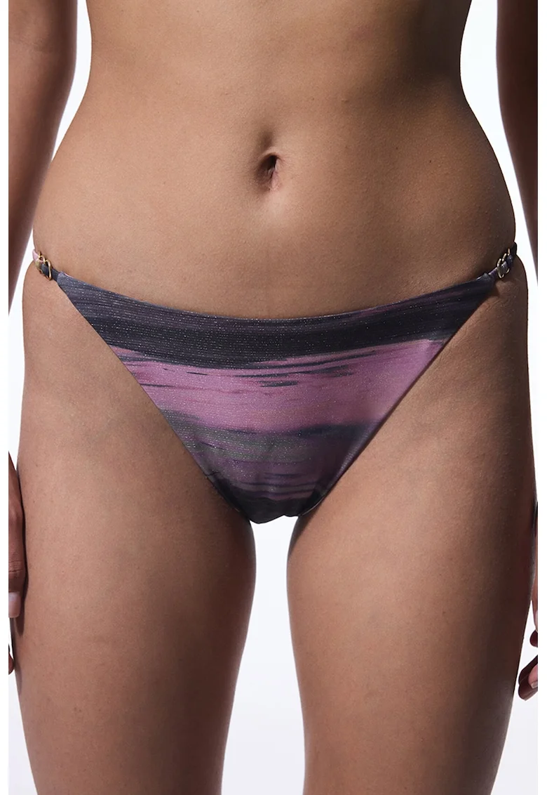 Slip brazilian stralucitor, Roz prafuit/Gri antracit