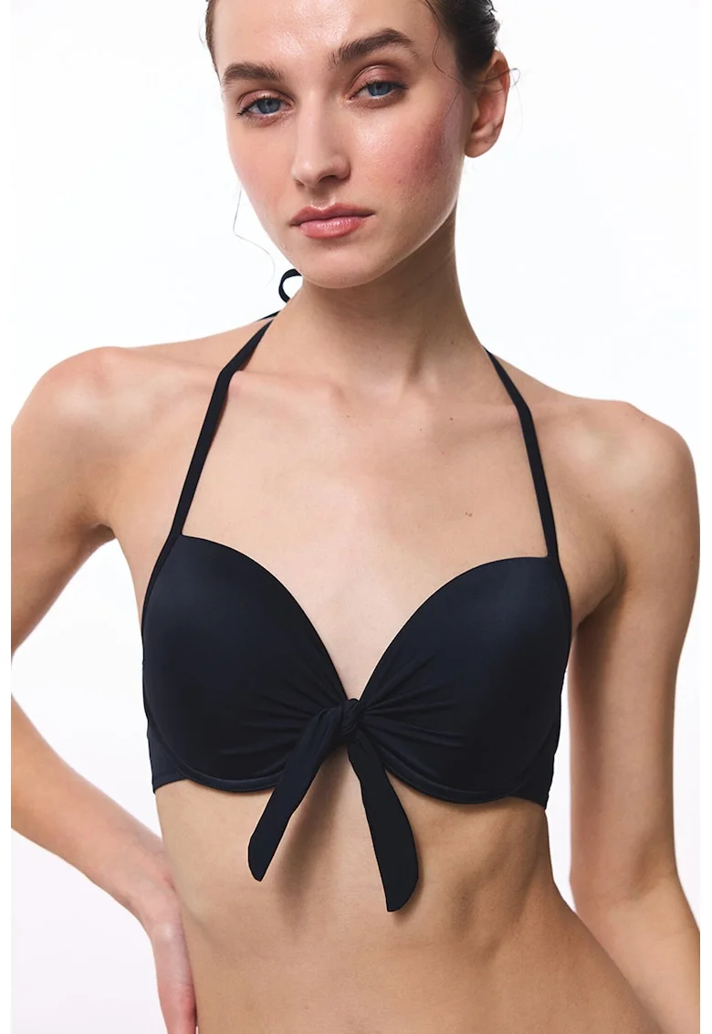 Sutien halter de baie cu burete, Negru