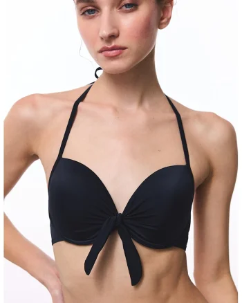 Sutien halter de baie cu burete, Negru