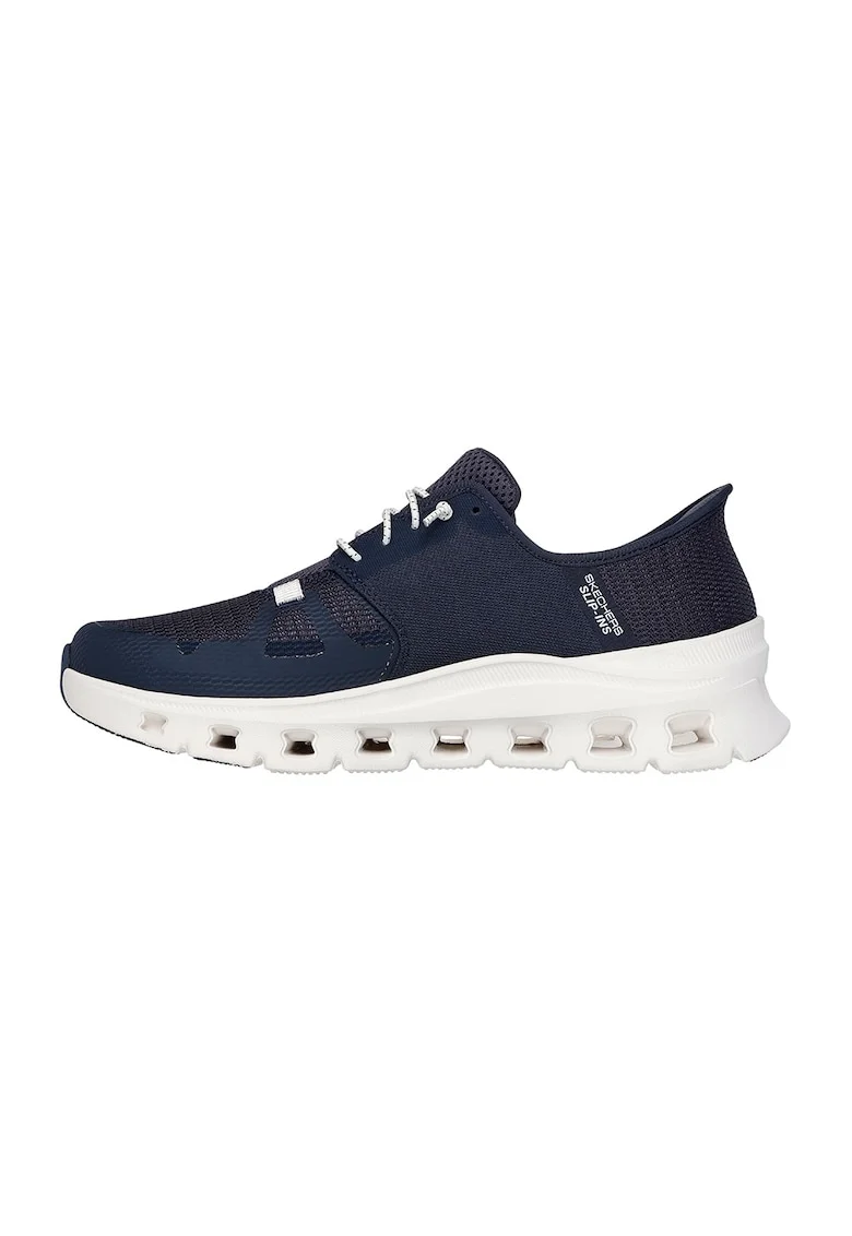 Pantofi sport slip-ins din material textil cu garnituri dinn material sintetic Glide Step Pro, Alb murdar/Bleumarin