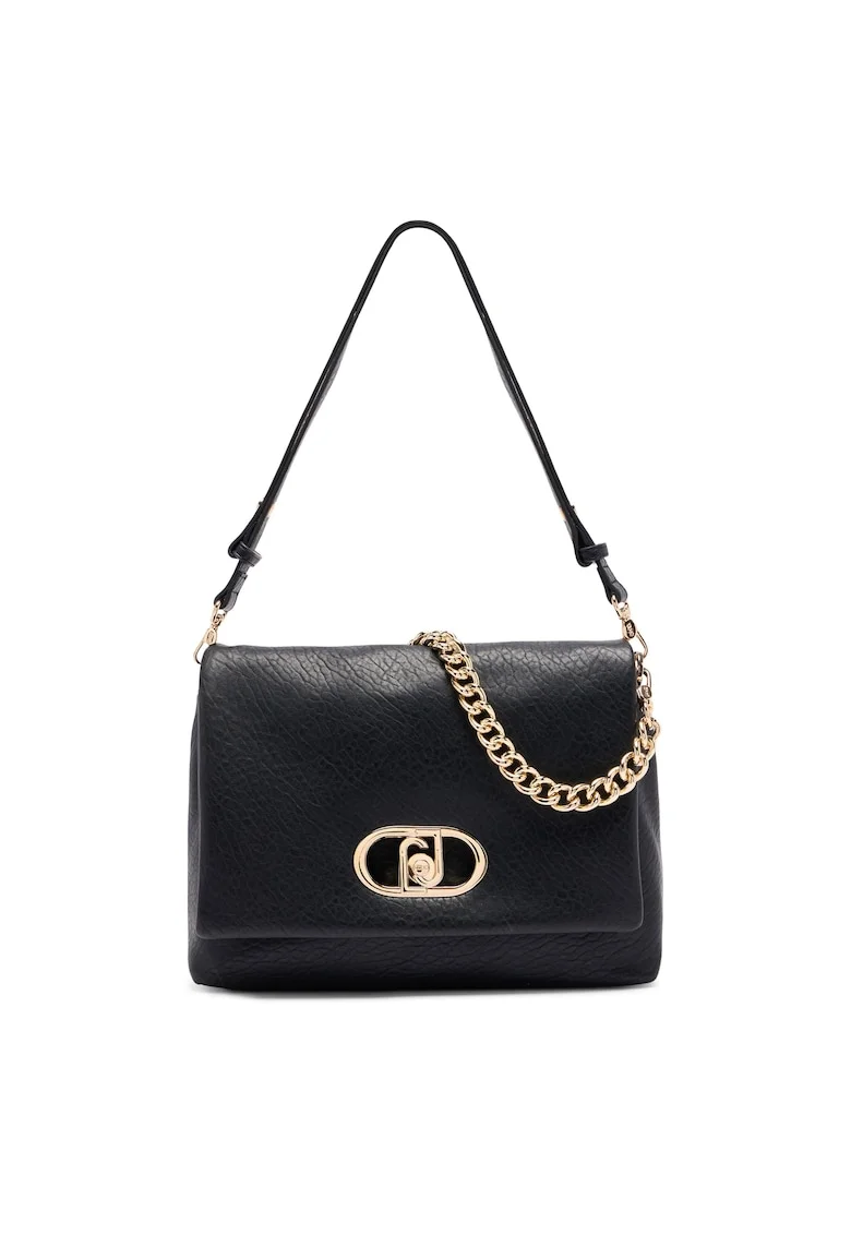 Geanta crossbody de piele ecologica cu bareta ajustabila, Negru