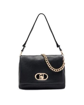 Geanta crossbody de piele ecologica cu bareta ajustabila, Negru