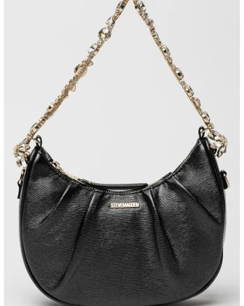 Geanta crossbody cu logo metalic Bfaye-s, Negru