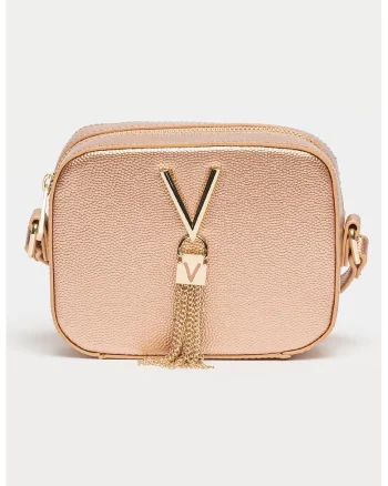 Geanta crossbody de piele ecologica Divina, Auriu/Auriu rose