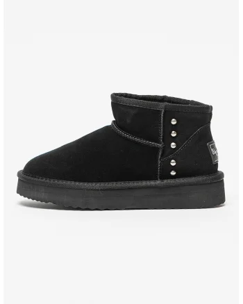 Ghete slip-on de piele intoarsa cu tinte Nicole, Negru