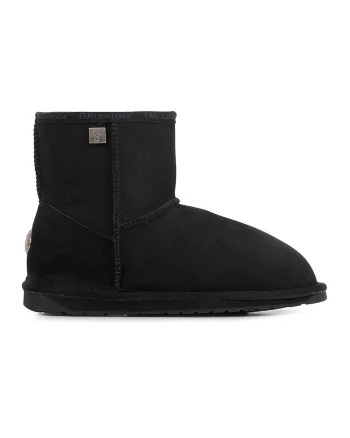 Ghete slip-on de piele intoarsa cu logo discret, Negru