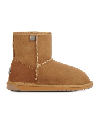 Ghete slip-on de piele intoarsa cu logo discret, Caramel