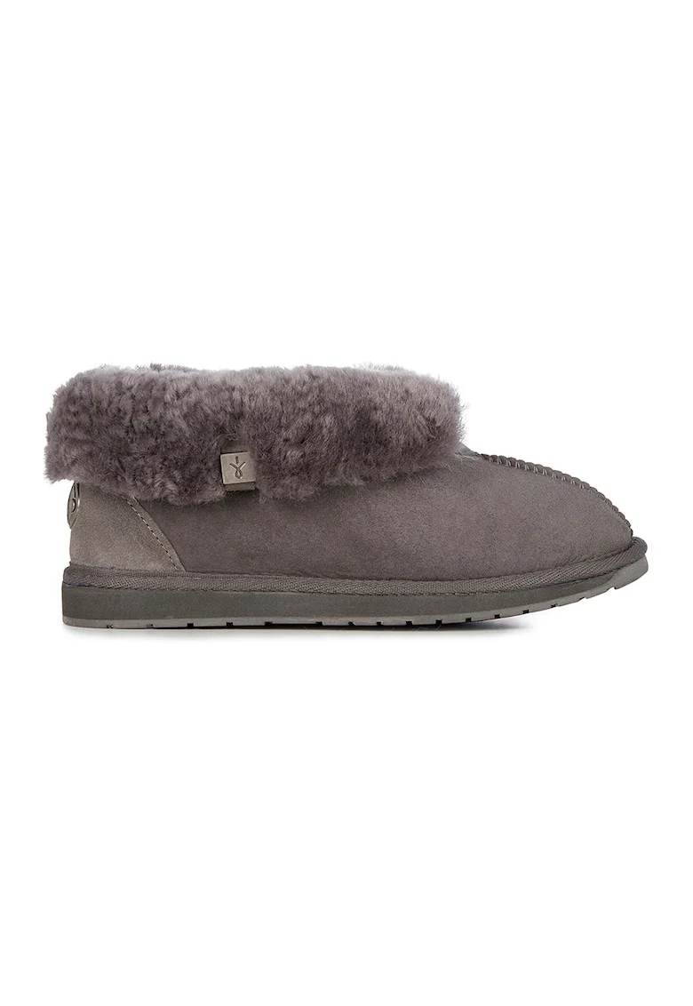 Ghete slip-on de piele intoarsa, Gri carbune