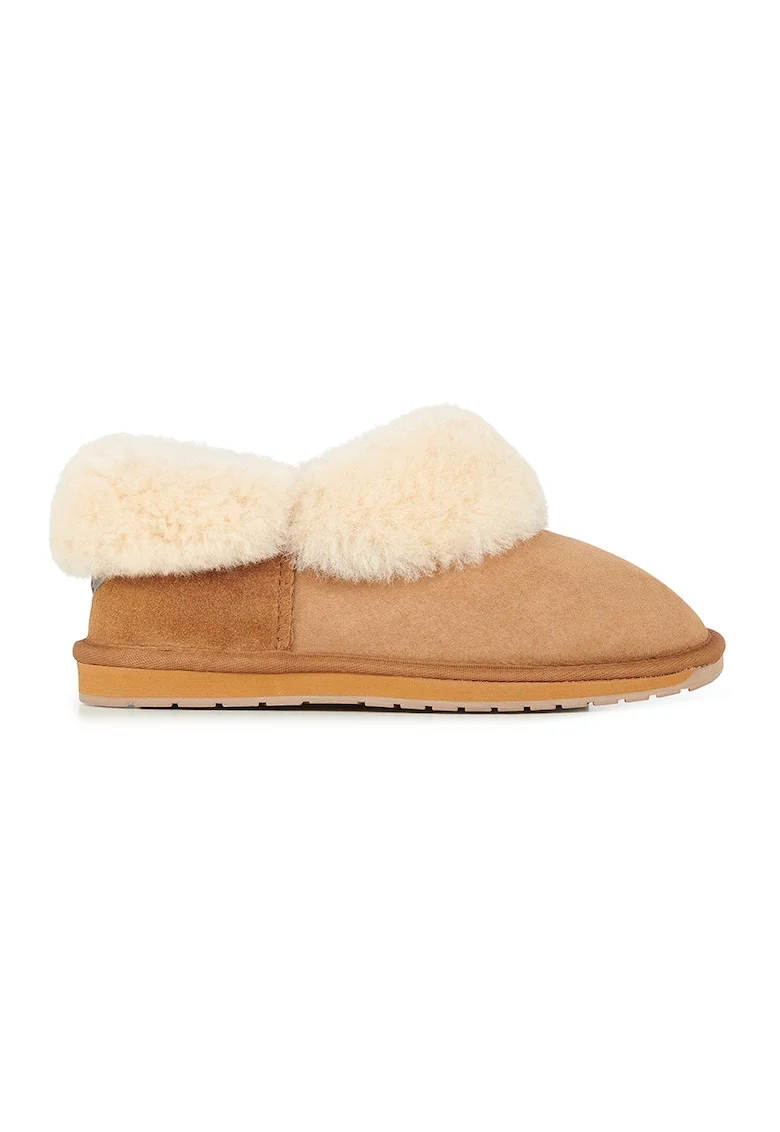 Ghete slip-on de piele intoarsa, Maro camel