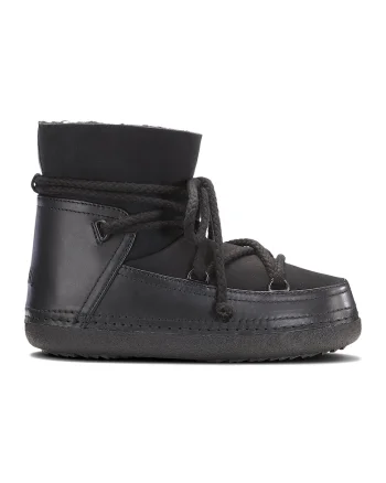 Ghete slip-on de piele si piele intoarsa, Negru