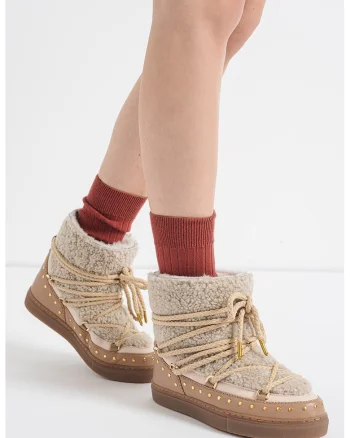 Ghete slip-on de piele cu logo brodat, Gri/Maro deschis