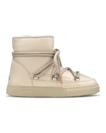 Ghete slip-on de piele, Crem