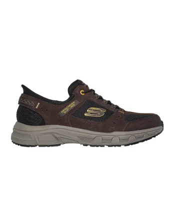 Pantofi Slip-Ins de plasa cu garnituri de piele intoarsa pentru drumetii Oak Canyon, Maro