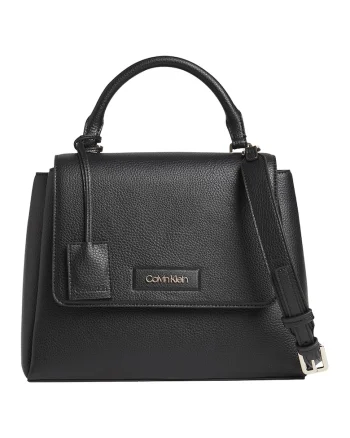 Geanta crossbody de piele ecologica cu aspect texturat, Negru