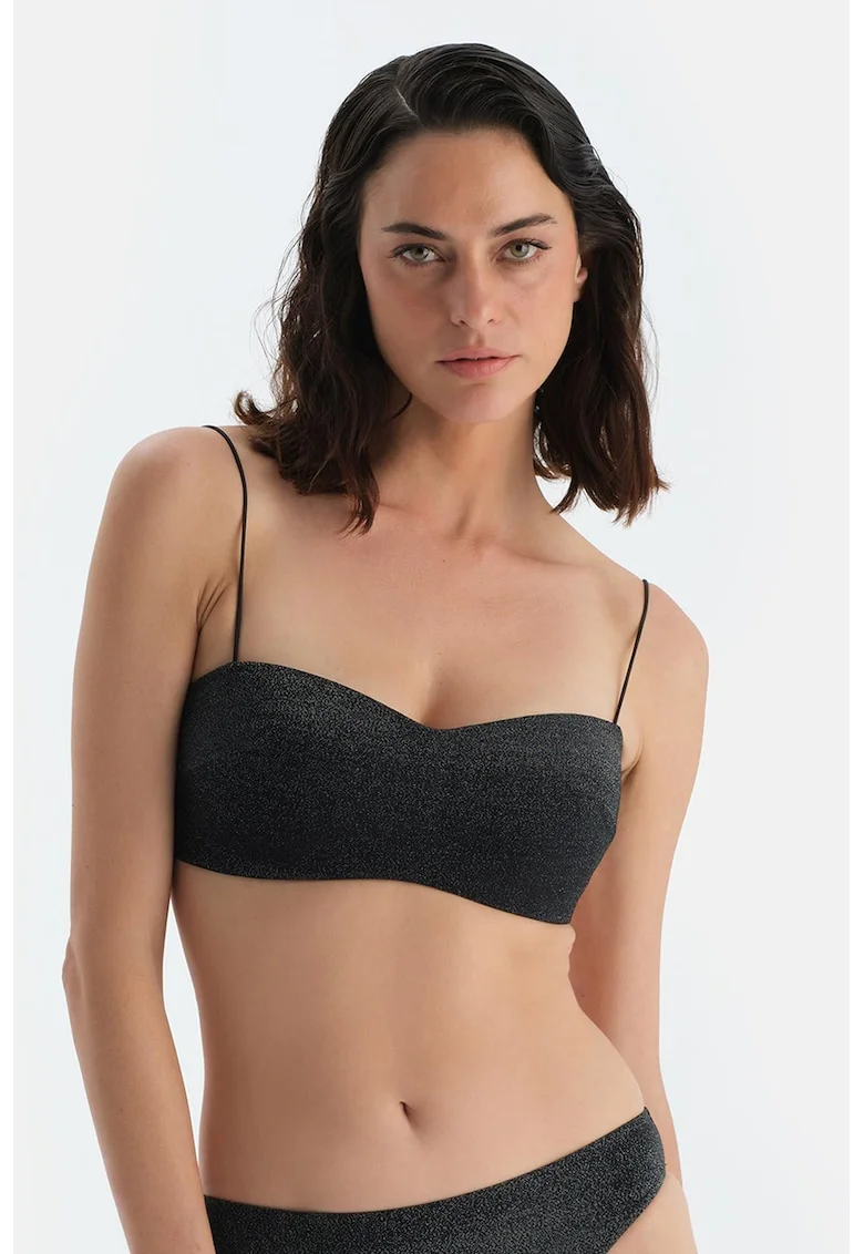 Sutien cu burete si aspect stralucitor, Negru