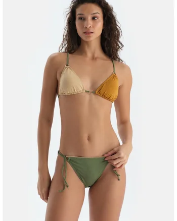 Slip cu snururi, Bej/Portocaliu mandarina