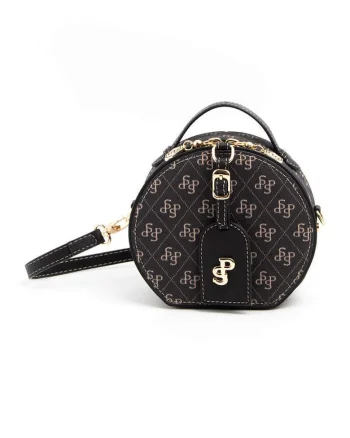Geanta crossbody din piele ecologica, Negru stins