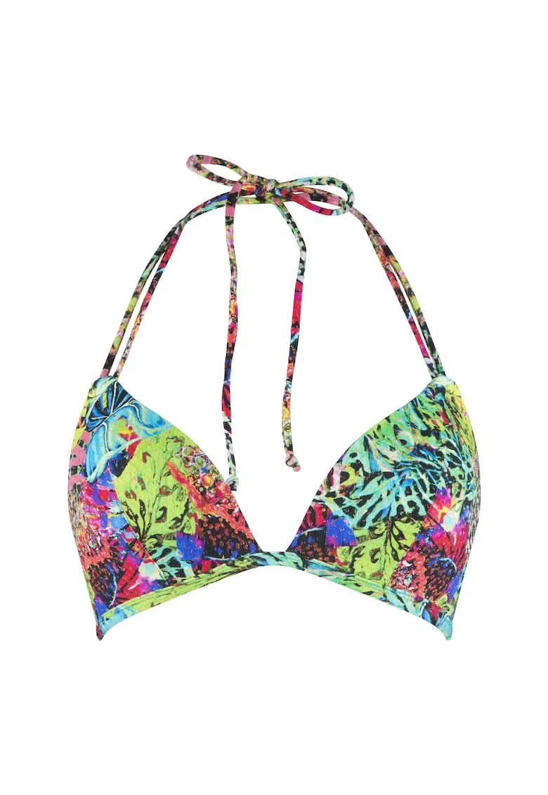 Sutien de baie cu cupe triunghiulare, Multicolor