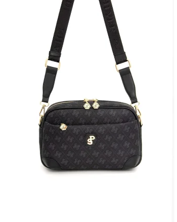 Geanta crossbody cu model elegant, Gri antracit, 18x27x7