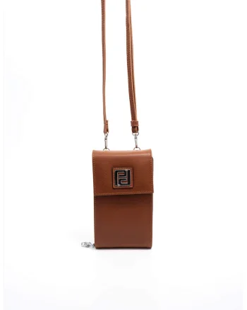 Geanta crossbody din piele ecologica, Maro scortisoara, 19X11X4