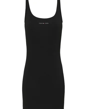 Rochie bodycon din amestec de modal cu logo brodat, Negru