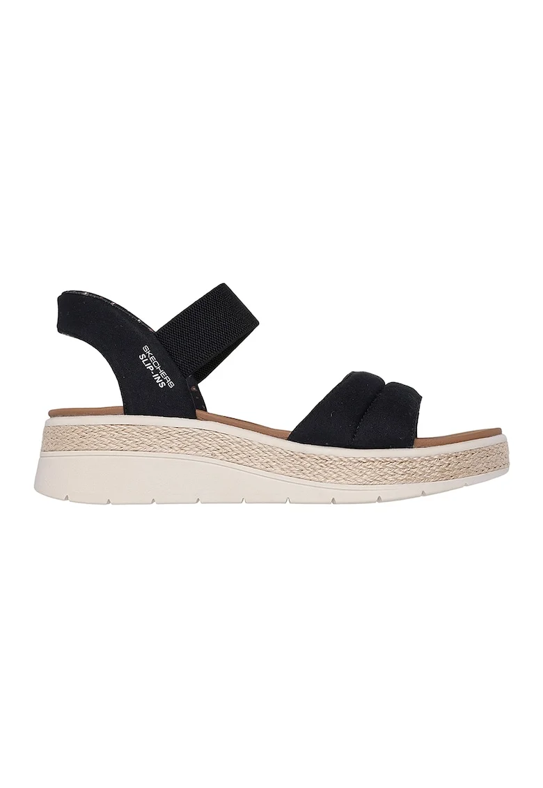 Sandale cu talpa wedge Slip-Ins™ Bobs Sun Ray, Negru stins
