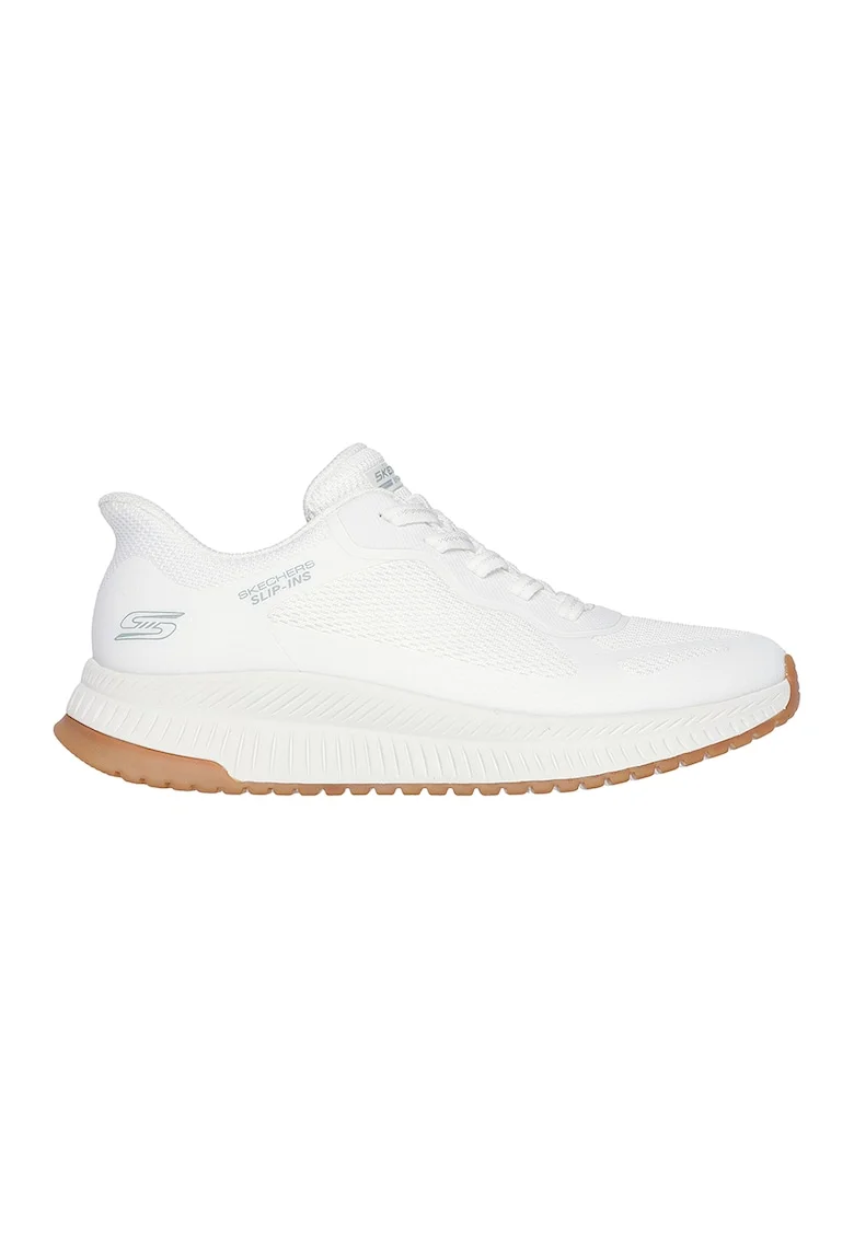 Pantofi sport Slip-Ins cu segmente de plasa si sintetice, Alb