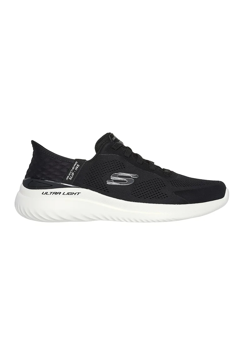 Pantofi sport slip-ins din plasa cu detalii logo Bounder 2.0, Alb/Negru
