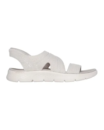 Sandale slip-on cu talpa plata, Alb murdar