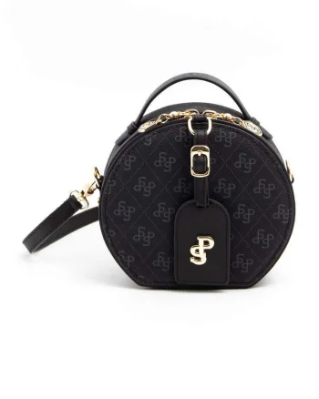 Geanta crossbody din piele ecologica, Negru/Gri inchis