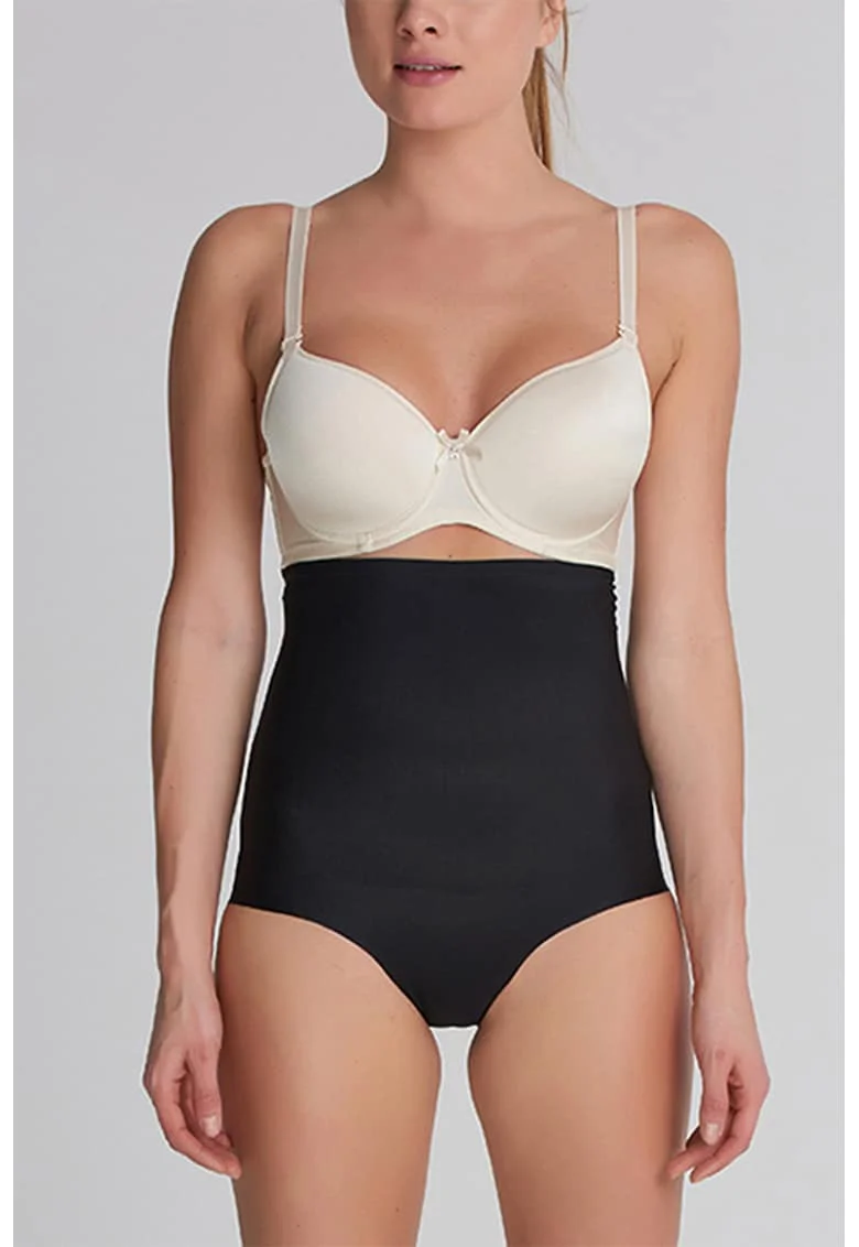 Chiloti cu talie inalta fara cusaturi cu efect modelator, Negru