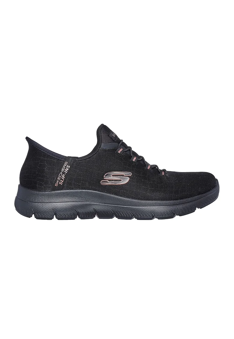 Pantofi slip-ins de plasa, Negru
