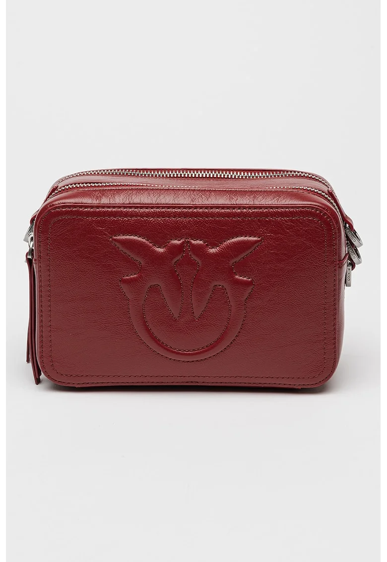 Geanta crossbody de piele Carrie, Rosu inchis