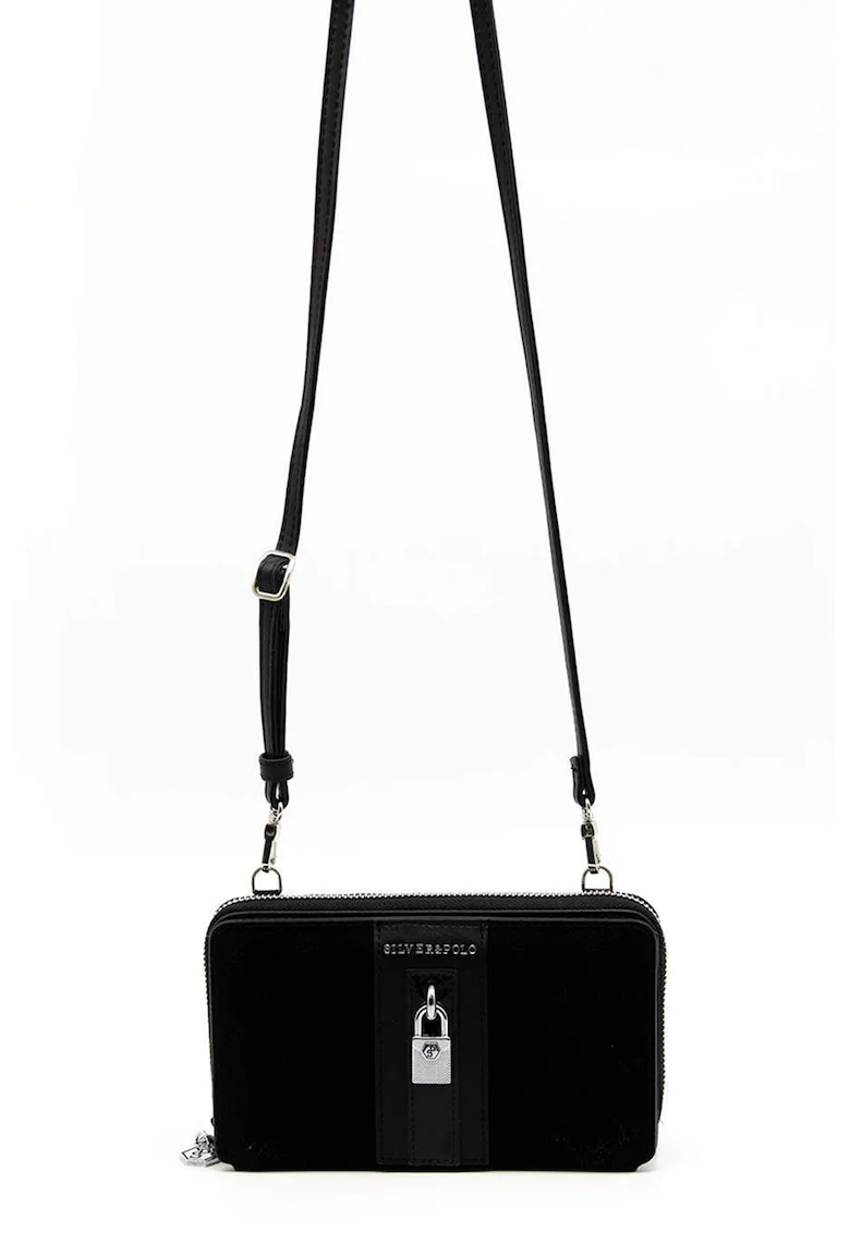 Geanta crossbody mica din piele ecologica, Negru