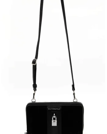 Geanta crossbody mica din piele ecologica, Negru